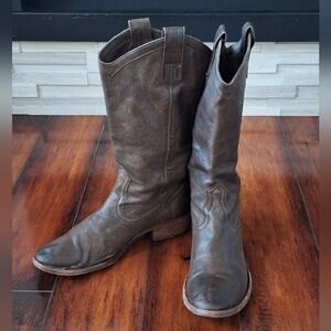 Frye Womens Carson Boots Cowboy Western Pull On Smoke Size 9